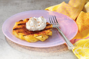 Spicy Grilled Pineapple with Coconut Whipped Cream