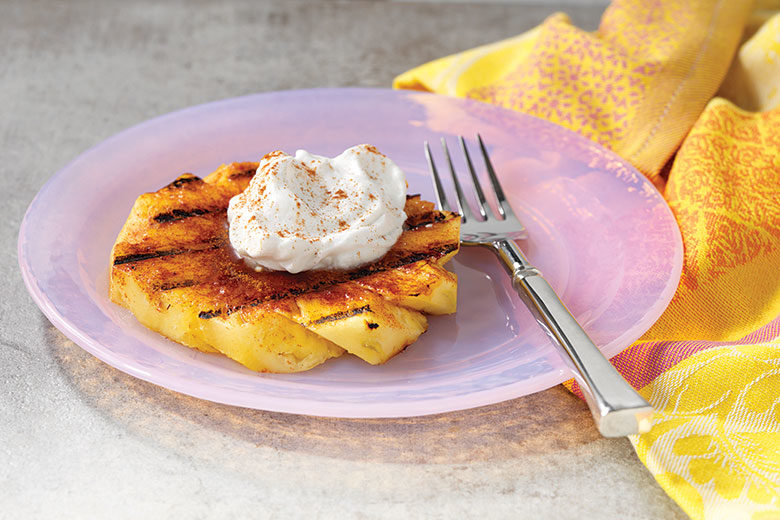Spicy Grilled Pineapple with Coconut Whipped Cream