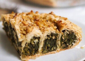 Walnut-Crusted Spinach and Feta Pie