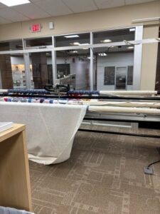 Quilting equipment at the Quilts of Valor store.