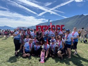 Team Hope for the Breast with their medals after winning their division.