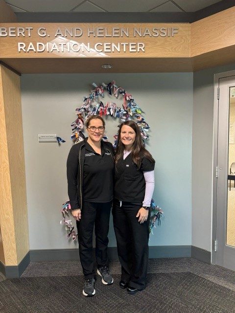 Kim with her oncologist, Dr. Rasa Buntinas with Physicians' Clinic of Iowa.