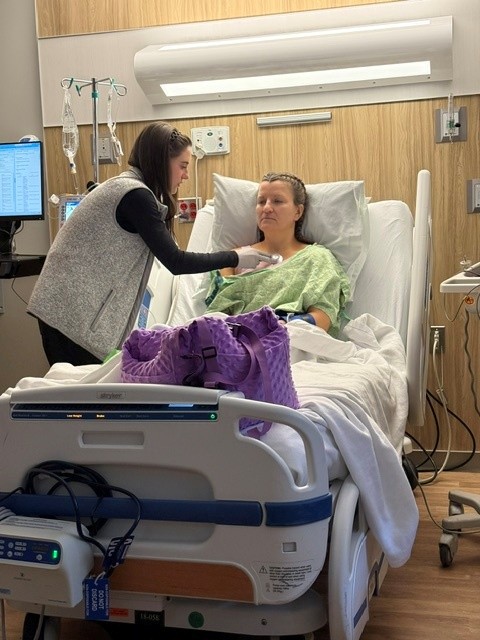 Kim preparing for surgery at UnityPoint Health - St. Luke's Hospital.